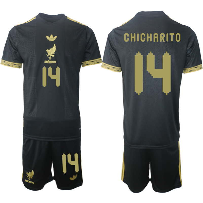 Men 2025-2026 National Team Season Mexico Black #14 Soccer Jersey